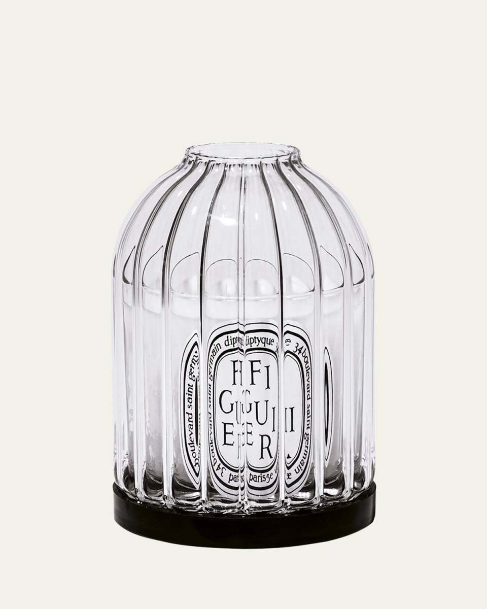 Ribbed Glass Candle Holder